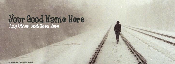 Alone Winter Guy Facebook Cover With Name
