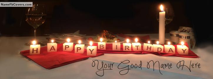 Awesome Happy Birthday Candles Facebook Cover With Name