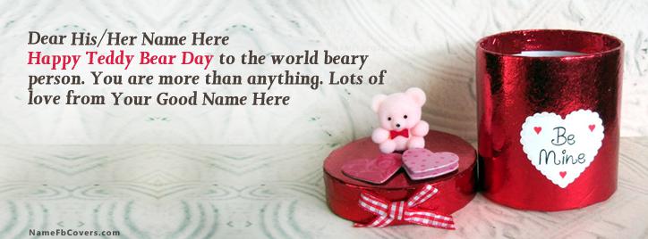 Best Teddy Bear Day Facebook Cover With Name