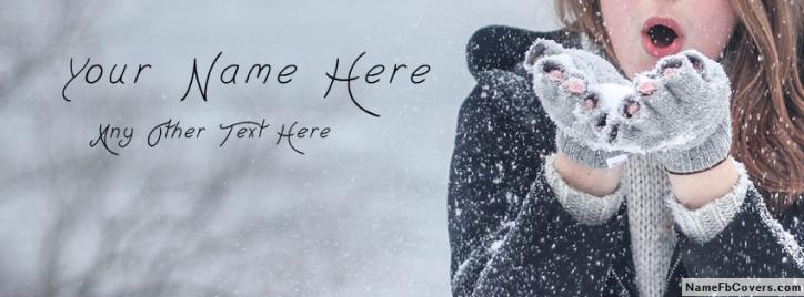 Cute Winter Girl Facebook Cover With Name