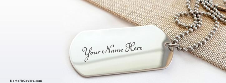 Dog Tag Necklace Facebook Cover With Name