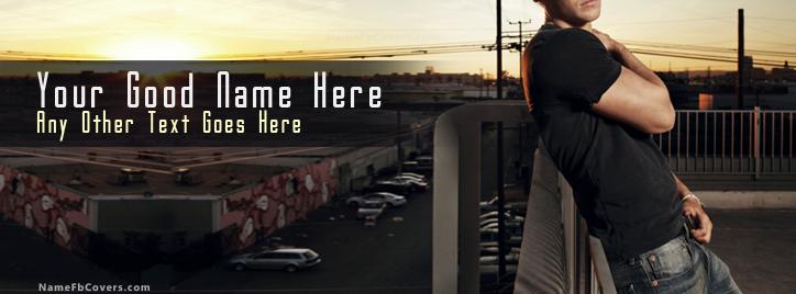 Guy in the evening Facebook Cover With Name