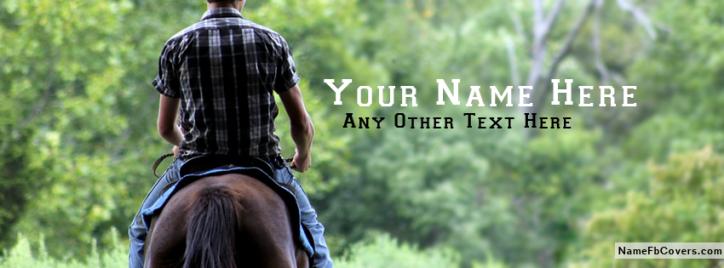 Horse Riding Guy Facebook Cover With Name