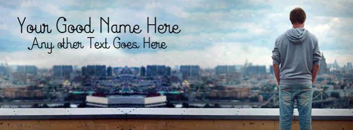 Alone Boy on Top Facebook Cover With Name