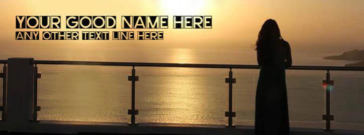 Alone Girl and The Sunset Facebook Cover With Name