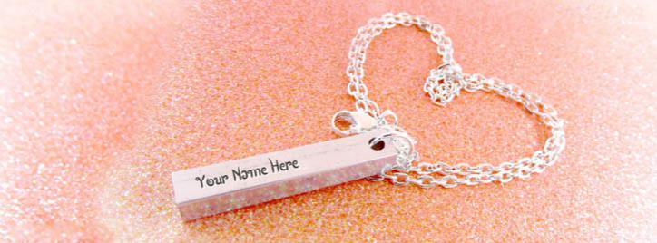 Aluminum Bar Necklace Facebook Cover With Name