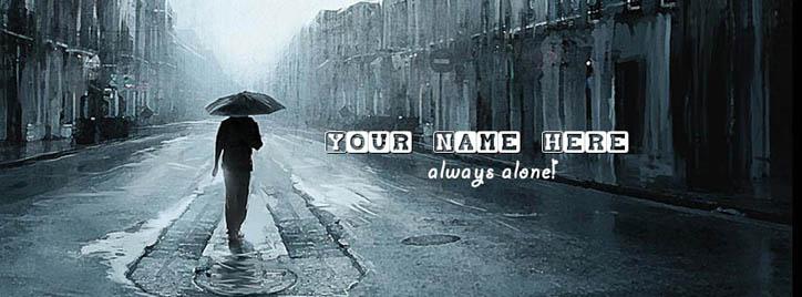 Always Alone Facebook Cover With Name
