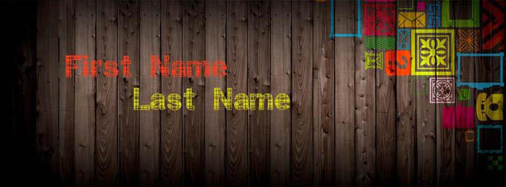 Amazing Wood Art Facebook Cover With Name