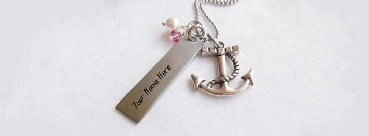 Anchor Necklace Facebook Cover With Name