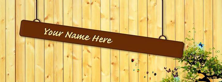 Awesome Wood and Tree Facebook Cover With Name