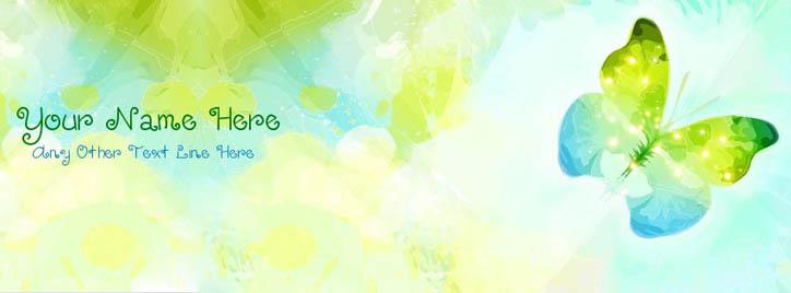 Beautiful Butterfly Facebook Cover With Name