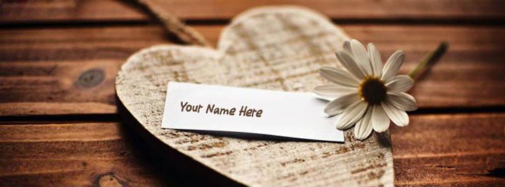 Beautiful Heart and Flower Facebook Cover With Name