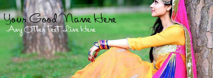 Beautiful Punjabi Girl Facebook Cover With Name