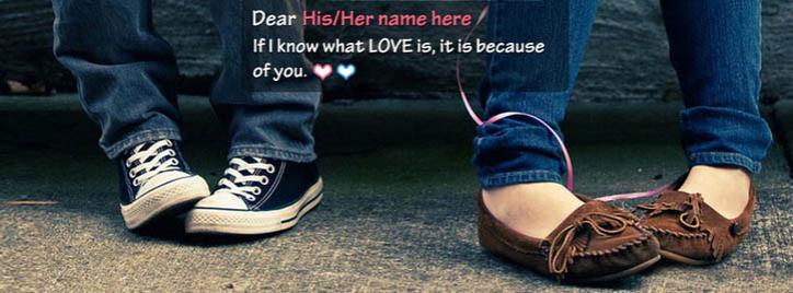 Because of You Facebook Cover With Name