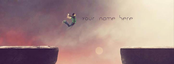 Boy Jumping Facebook Cover With Name