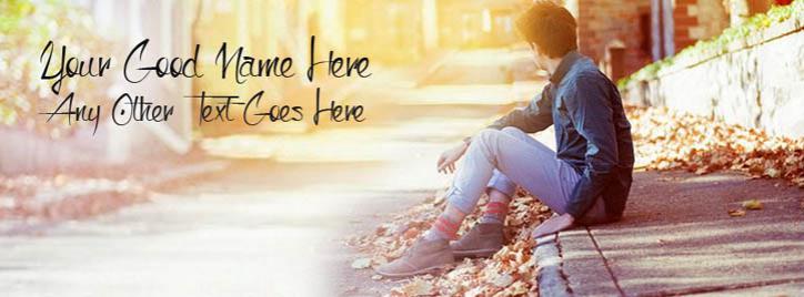 Boy waiting on the way Facebook Cover With Name