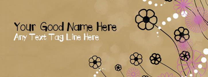 Brown bag floral Facebook Cover With Name