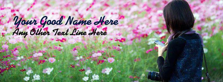 Camera Girl Facebook Cover With Name