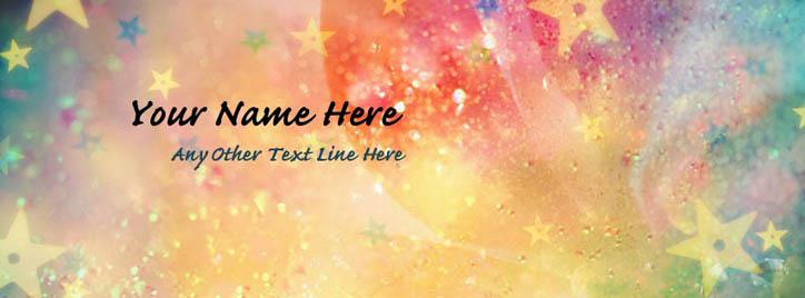 Colorful Stars Facebook Cover With Name