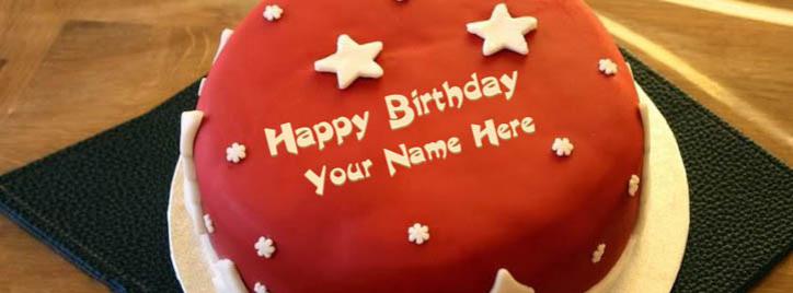 Cool Birthday Cake Facebook Cover With Name