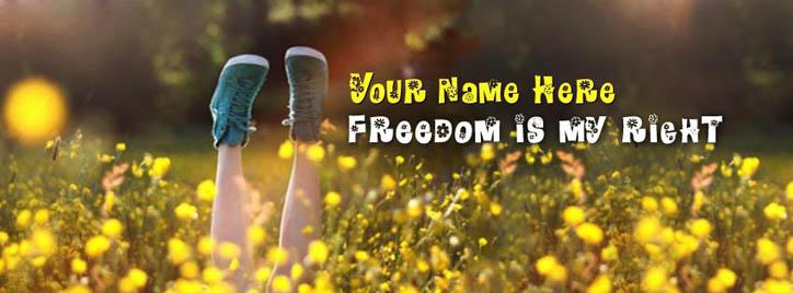 Freedom is my right Facebook Cover With Name