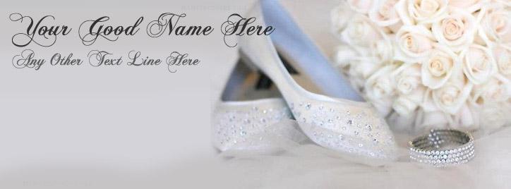 Girly Shoes and Ring Facebook Cover With Name