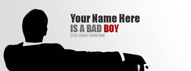 I AM BAD Facebook Cover With Name