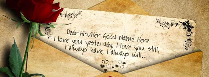 I will love you always Facebook Cover With Name