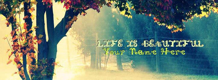 Life is Beautiful Facebook Cover With Name
