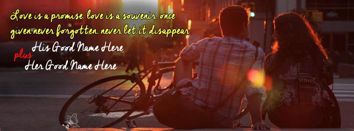Love is a promise Facebook Cover With Name