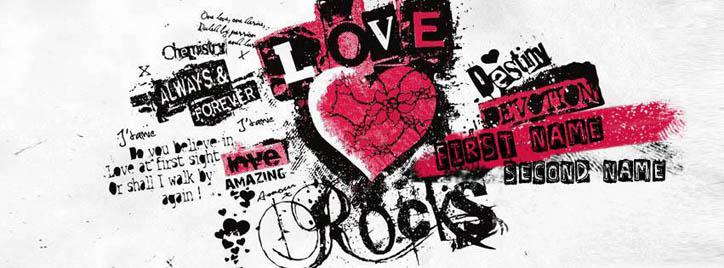 LOVE Rocks Facebook Cover With Name
