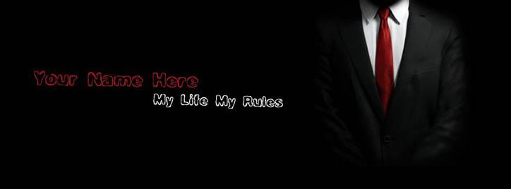 My Life My Rules Facebook Cover With Name
