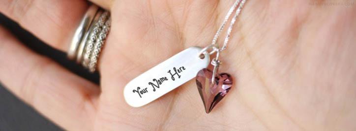 Necklace in Hand Facebook Cover With Name