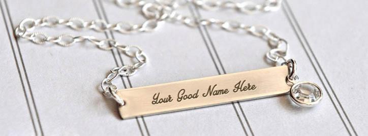 Plain Necklace Facebook Cover With Name