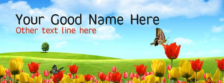 Red Yellow Flowers Facebook Cover With Name