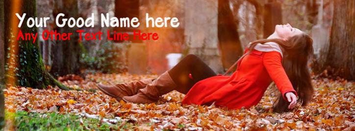 Relaxed Happy Girl Facebook Cover With Name