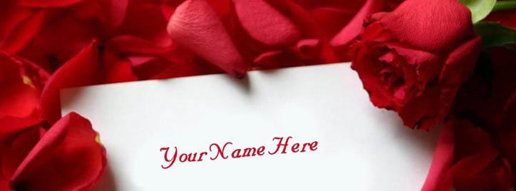 Rose Note Facebook Cover With Name