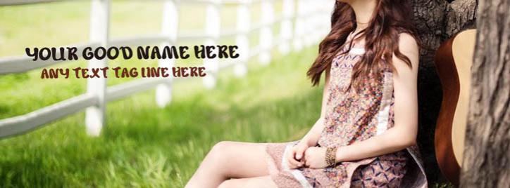 Sad Alone Girl Facebook Cover With Name