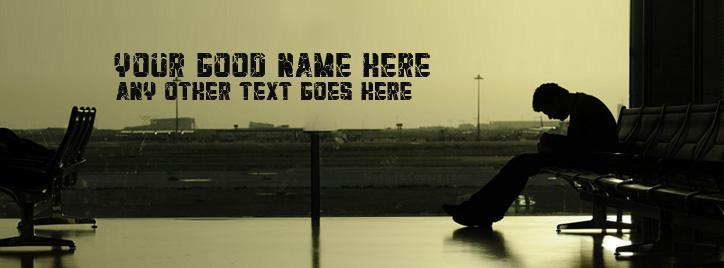 Sad Guy Waiting Facebook Cover With Name