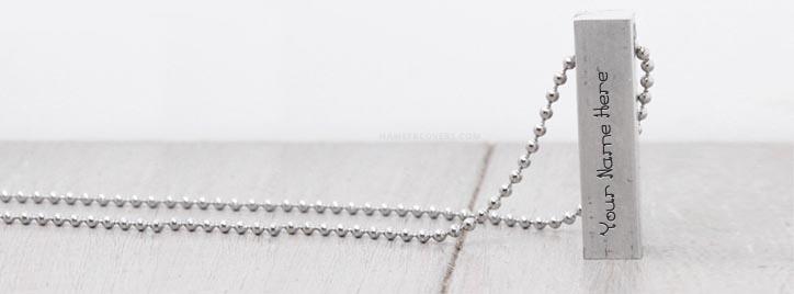 Silver Heavy Pendant Facebook Cover With Name