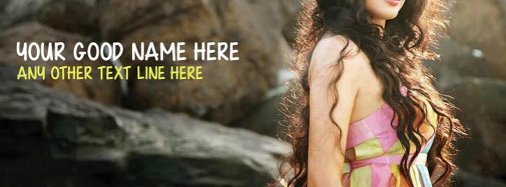 Stylish Curly Hair Girl Facebook Cover With Name