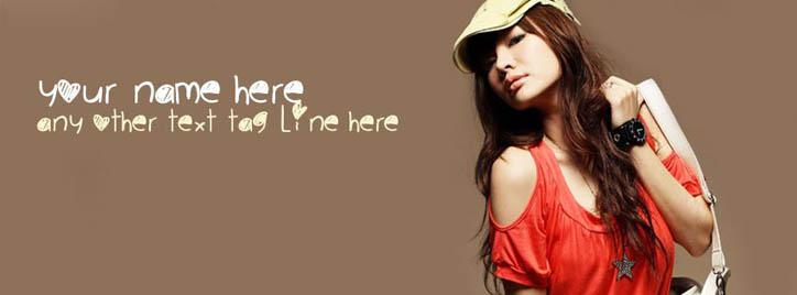 Stylish Fashion Girl Facebook Cover With Name