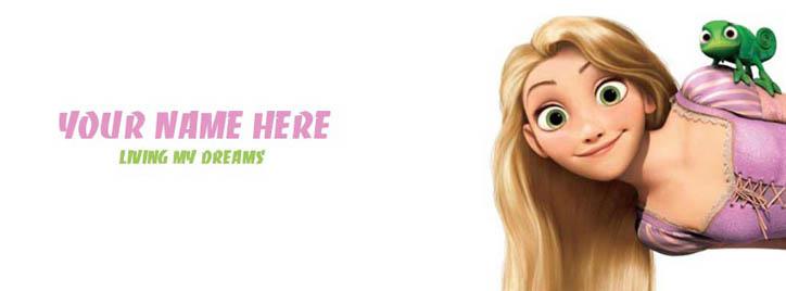Tangled Rapunzel Facebook Cover With Name