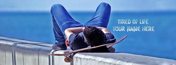 Tired of Life Facebook Cover With Name