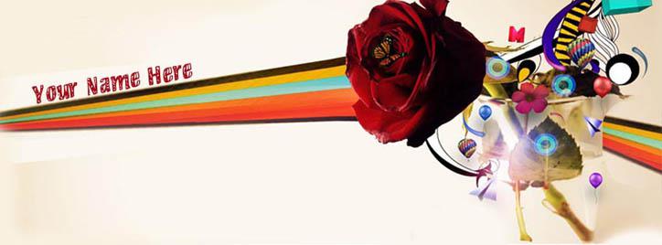 Vector Rose Facebook Cover With Name