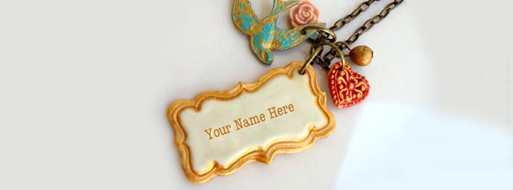 Vintage Necklace Facebook Cover With Name