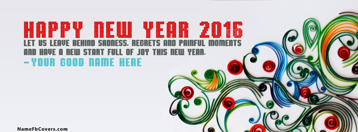 New Year 2016 Facebook Cover With Name