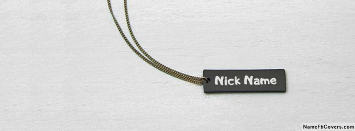 Nick Name Mat Black Bar Necklace Facebook Cover With Name