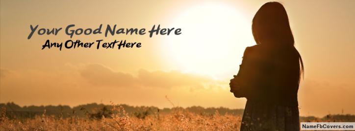 Sunset Girl Facebook Cover With Name