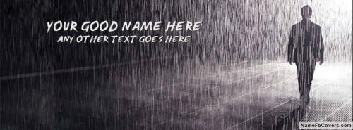 Alone Boy In Rain FB Cover With Name 